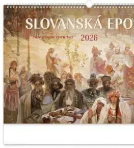 Nástenný kalendár 2026 Slovanská epopej – Alfons Mucha 2026, 48 x 33 cm
