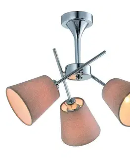 Chrómová stropná lampa s látkovým tienidlom 3x40W Vox