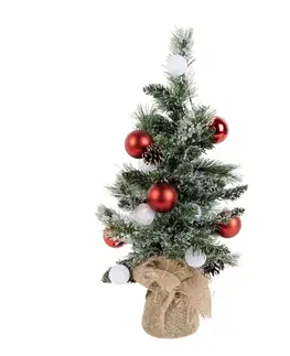 Vianočný stromček biely s červenou farbou 60 cm vrátane LED s časovačom - Jack