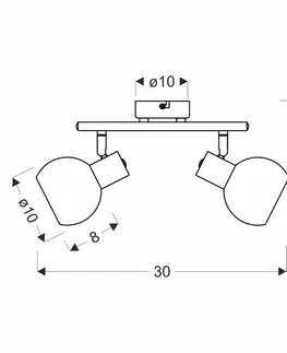 NOVO lampa sufitowa listwa satyna nikiel 2x40W E14 klosz biały