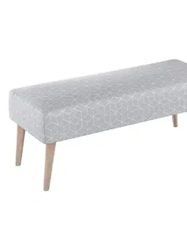Dekoria Lavica natural, vzor kocky na sivom podklade, 100 x 40 x 40 cm, Sunny, 143-50