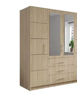 INDI D4 šatníková skriňa, dub sonoma