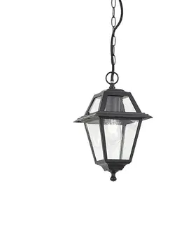 Klasická vonkajšia závesná lampa čierna IP44 - Berta