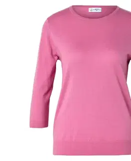 Pulóver z jemnej pleteniny s hodvábom, ružový
