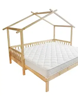 KONDELA Kesio montessori posteľ s prístelkou 90x200 cm prírodná