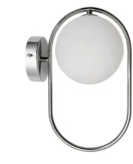 Nástenná lampa Cordel chróm 1x28W G9 biele tienidlo