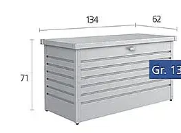 Biohort Úložný box BIOHORT Freizeitbox 130 134 x 62 x 71 cm (strieborná metalíza)