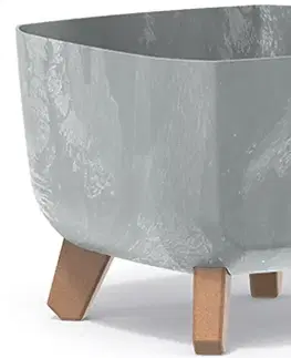 NABBI DGQL240E plastový kvetináč na nožičkách 24 cm sivý betón