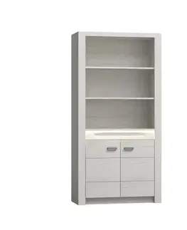 KONDELA Infinity 5 vitrína jaseň biely