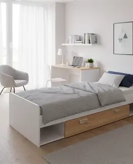 Dolmar Detská posteľ CORNETO L13 | 80 x 195 cm Farba: Biely briliant / dub nash