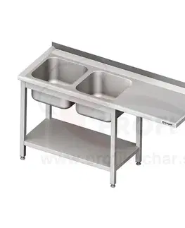  Umývací stôl s priestorom pre podstolovú umývačku, dvojdrez – PRAVÝ 2300mm