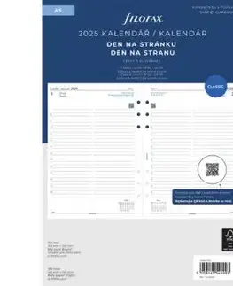 Kalendár 2025 A5, deň na 1 stranu - Filofax
