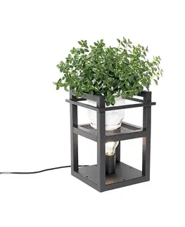 Priemyselná stolná lampa čierna - Cage Rack