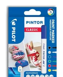Pilot Pintor Sada Akrylový popisovač 6 ks, (F) tenký, Classic