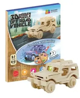 Drevené 3D puzzle Terénne auto