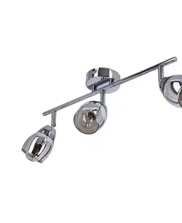Stropná lampa Virginia s chrómovým pásikom, zrkadlové tienidlo e14