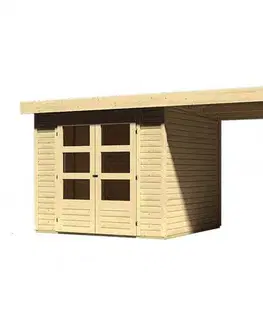 Drevený záhradný domček s prístavkom 528 x 238 cm Dekorhome