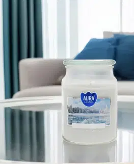 KONDELA Leana vonná sviečka v skle 500 g priehľadná / biela