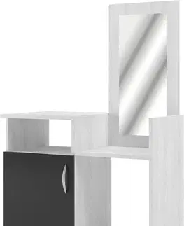 SONATE toaletný stolík so zrkadlom, antracit/light artwood