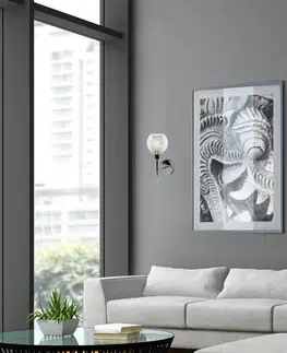 Nástenná lampa ozzo chróm priehľadné tienidlo