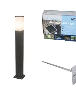 Vonkajšia lampa antracit 80 cm IP44 - Malios so zemným hrotom a káblovou objímkou