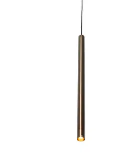 Moderné závesné svietidlo tmavá bronz pre 1-fázový koľajnicový systém - Iconic Frini