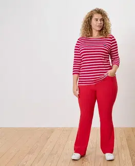 Bengalínové nohavice Bootcut, červené