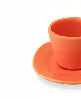 MAKRO - Sada 6ks šálok a 6ks podšálok, oranžová