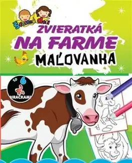 Maľovanka so 6 hračkami - Zvieratká na farme