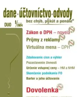 Dane účtovníctvo odvody 9 2024 - Zákon o DPH – novela