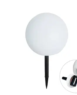 Vonkajšia lampa biela 30 cm vrátane LED IP44 solárna RGBW - Ludger