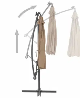 Konzolový slnečník s LED svetlami Ø 300 cm