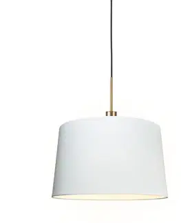 Moderné závesné svietidlo bronzové s tienidlom 45 cm biele - Combi 1