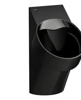 LAUFEN H8402860200001-Pisoár so senzorom VAL 230V, zadné pripojenie, zadný odpad, lesklá čierna H8402860200001