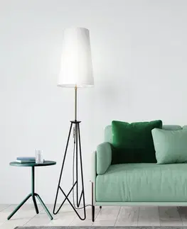Stojaca lampa TAFLO čierno-zlatá 1xE27 tienidlo biele