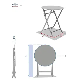 DEOKORK Záhradná kovová zostava SUNNY I. 1+2 (antracit)