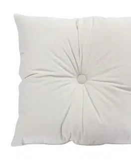 Dekoria Štvorcový vankúš Velvet s gombíkom, OffWhite, 40 x 40 cm , Velvet, 704-10