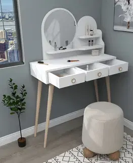 Kozmetický stolík Ruges White