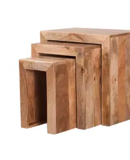 Odkladacie stolíky 3 ks Hina z mangového dreva