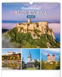 Nástenný kalendár Pamätihodnosti Slovenska 2025, 30 × 34 cm
