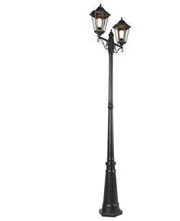 Čierna vonkajšia lampa 220 cm 2-svetlo IP44 - Havana