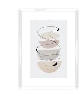 Dekoria Plagát Abstract Lines II, 30 x 40 cm, Ramka: Biała