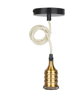 Čierna/patinová kovová závesná lampa E27