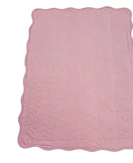 Prehoz bavlnený Deluxe jednofarebný Svetlo ružový TiaHome - 140x220cm + 1ks 50x70cm