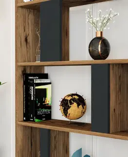 Knižnica Lima - Walnut, Anthracite