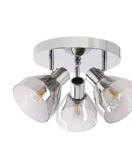 GRAZIA lampa sufitowa plafon chromowy 3x40W E14 klosz dymiony