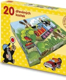Drevené kocky Krtko a dopravné prostriedky 20 Dino