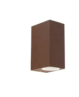 Priemyselná nástenná lampa hrdzavohnedá 2-svetlá IP44 - Baleno