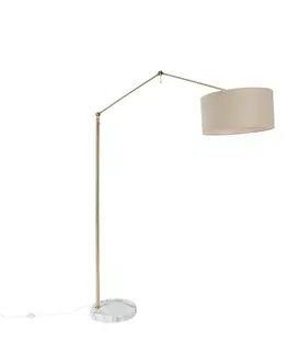 Stojaca lampa zlatá so svetlohnedým tienidlom 50 cm nastaviteľná - Editor