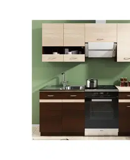 Kuchynská linka VALERIA 180 cm hnedá/dub sonoma 5907758722183